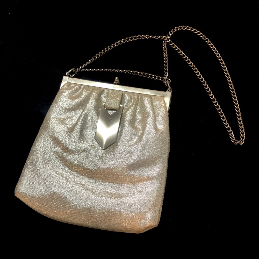 Vintage Retro Silver Purse Cocktail Dress Handbag Wedding Bride 1970s Metal